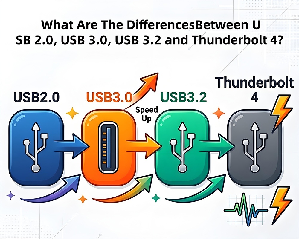 Latest company blogs about Complete USB Specification Guide What Are The Differences Between USB2.0 USB3.0 USB3.2 And Thunderbolt 4