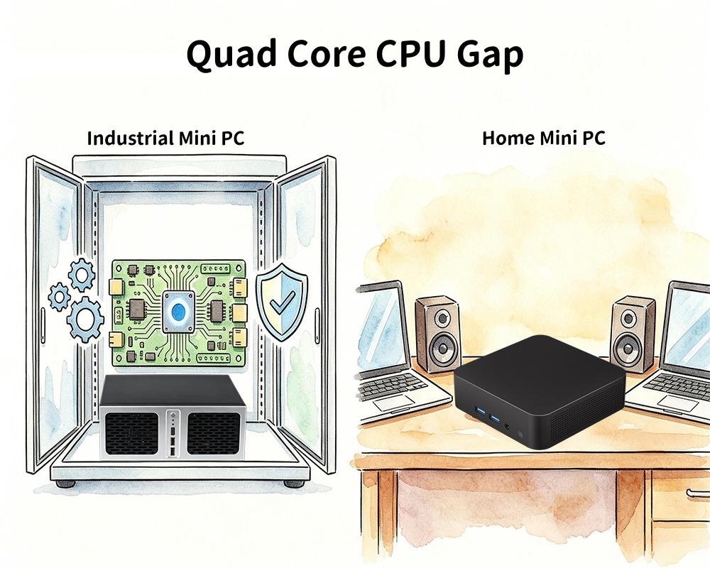 Latest company blogs about Quad Core CPU Gap Industrial Mini PC Vs Home Mini PC