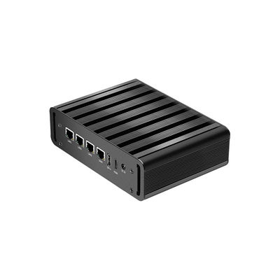 Buy Intel N100 4 LAN Dual COM Industrial Mini Fanless PC With WIFI DDR4 16G RAM Windows Linux online manufacture