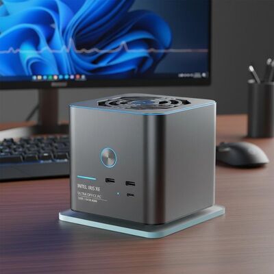 Buy Integrated Intel Iris Xe Graphics Compact Desktop Computer offering 32GB or 64GB ROM designed for office tasks and performance online manufacture