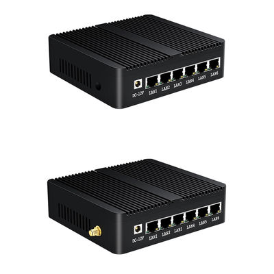 6 Gigabit Ethernet RJ45 J1900 Firewall Router Ubuntu Desktop Router With WiFi